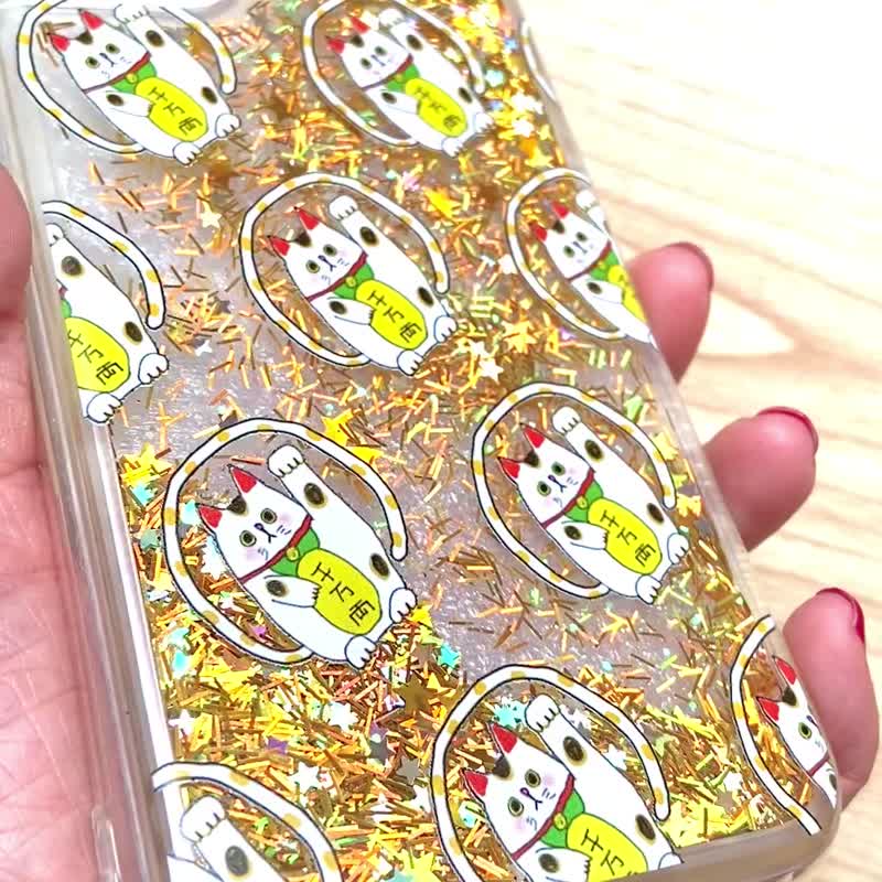 招财猫金色亮片 iPhone 手机壳 - 手机壳/手机套 - 其他材质 金色