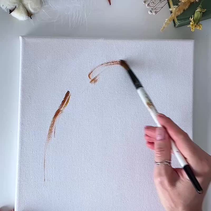 猫头鹰原创画布画 猫头鹰与老鼠 猫头鹰壁挂艺术 森林艺术 猫头鹰海报 - 墙贴/壁贴 - 棉．麻 多色