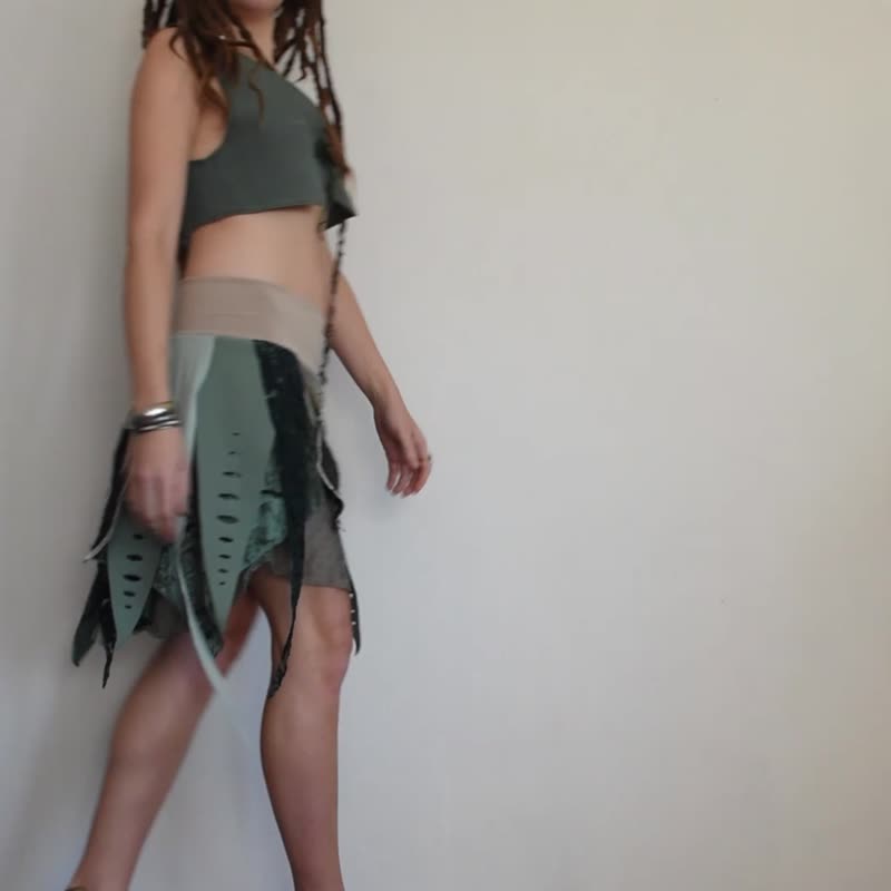 绿色森林仙子裙，小精灵舞者服饰 - 裙子 - 其他材质 绿色