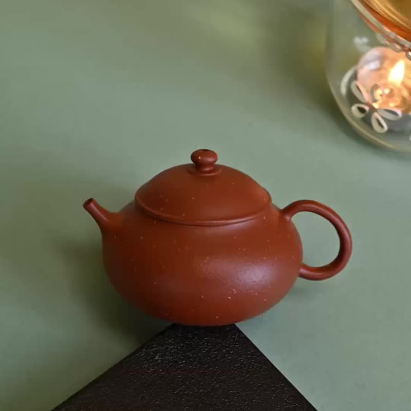 潘壶 生砂朱泥 宜兴原矿紫砂 小品慢生活 泡茶壶紫砂壶茶具110cc - 茶具/茶杯 - 陶 红色