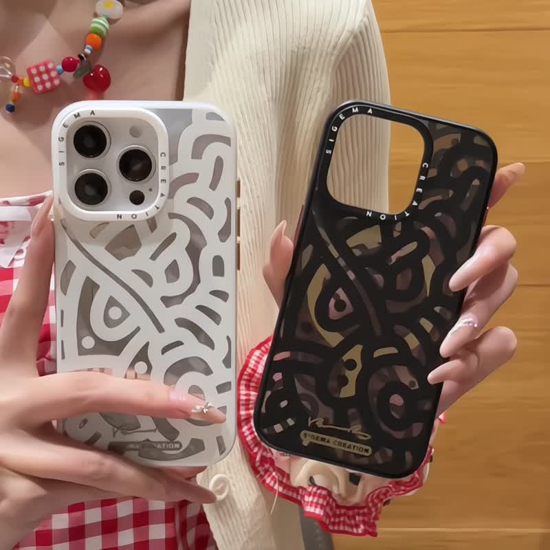 【隐藏式磁吸】張一嗚铝合金按键全磨砂防摔防刮iPhone16pro-16pm - 手机壳/手机套 - 塑料 白色