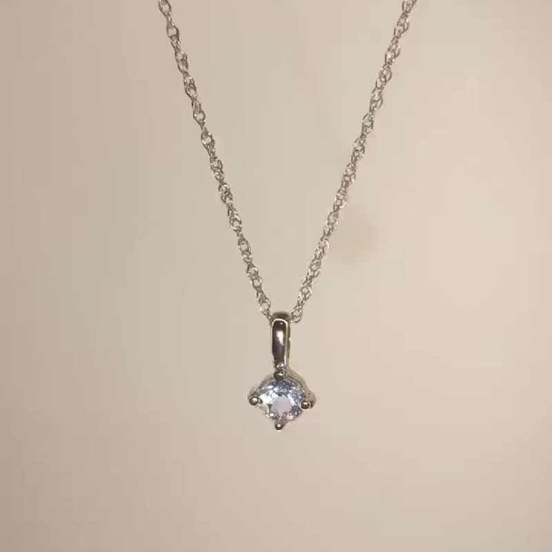 White Topaz Necklace with Special Rope chain - 项链 - 纯银 银色