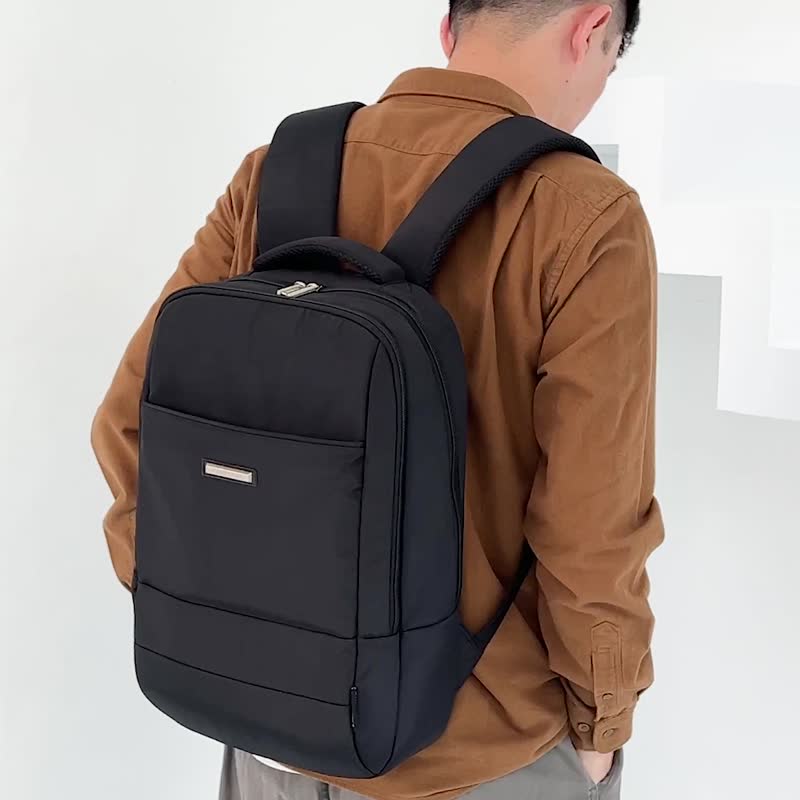 CHENSON 双夹层轻量4口袋 A4笔电包 CG82042-3 - 电脑包 - 尼龙 黑色