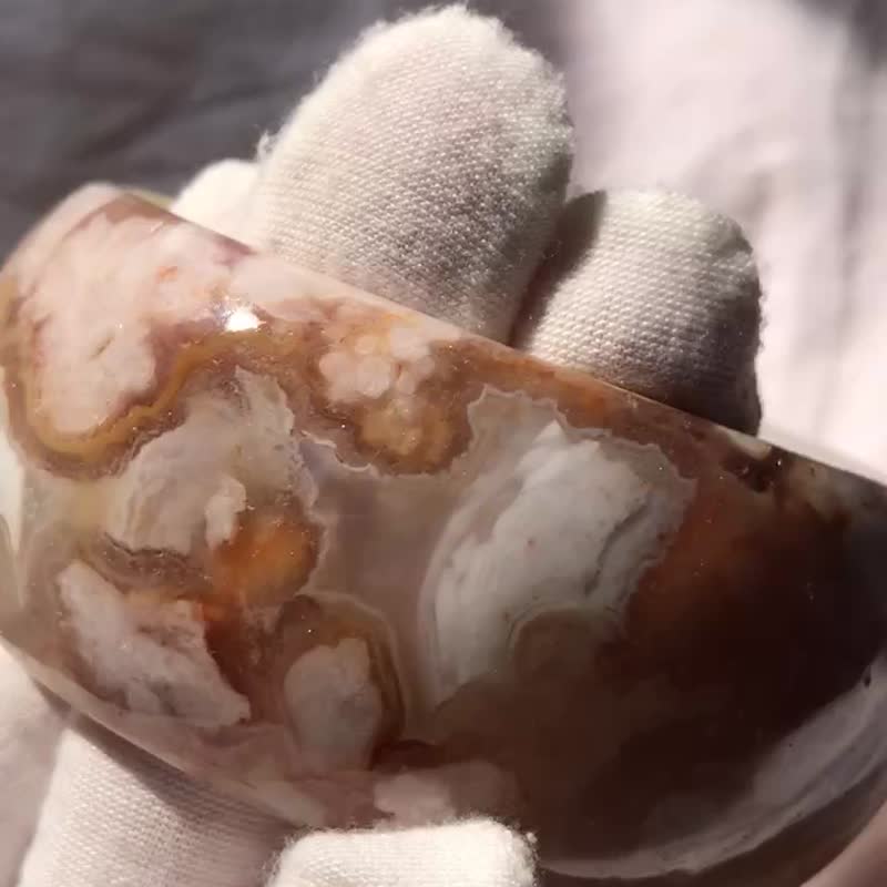 樱花玛瑙手镯 爆晶 稀有彩色晶花 型立体花 水中花 蕉糖 冇修 - 手链/手环 - 水晶 多色