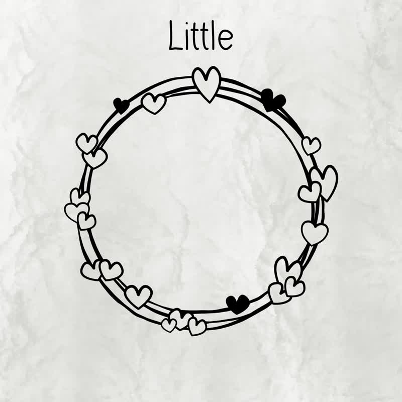 Little Hearts Circle Frame JPG PNG EPS SVG - 电子手绘真人画像/绘画/插画 - 其他材质 