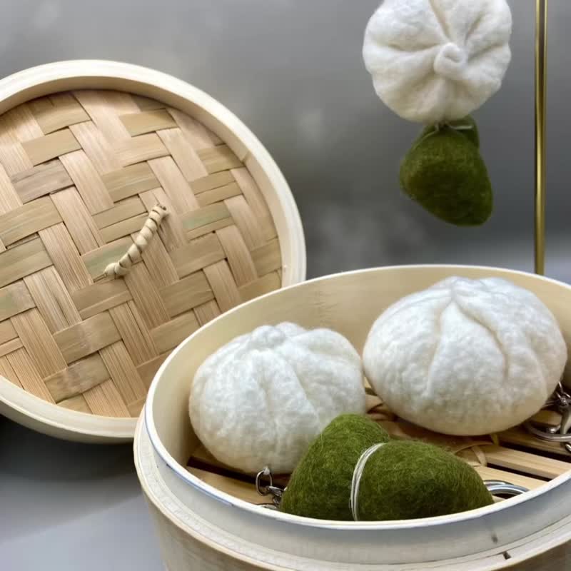 Betweenstops两站间食物系列-金榜题名、包粽好运吊饰 - 钥匙链/钥匙包 - 羊毛 多色