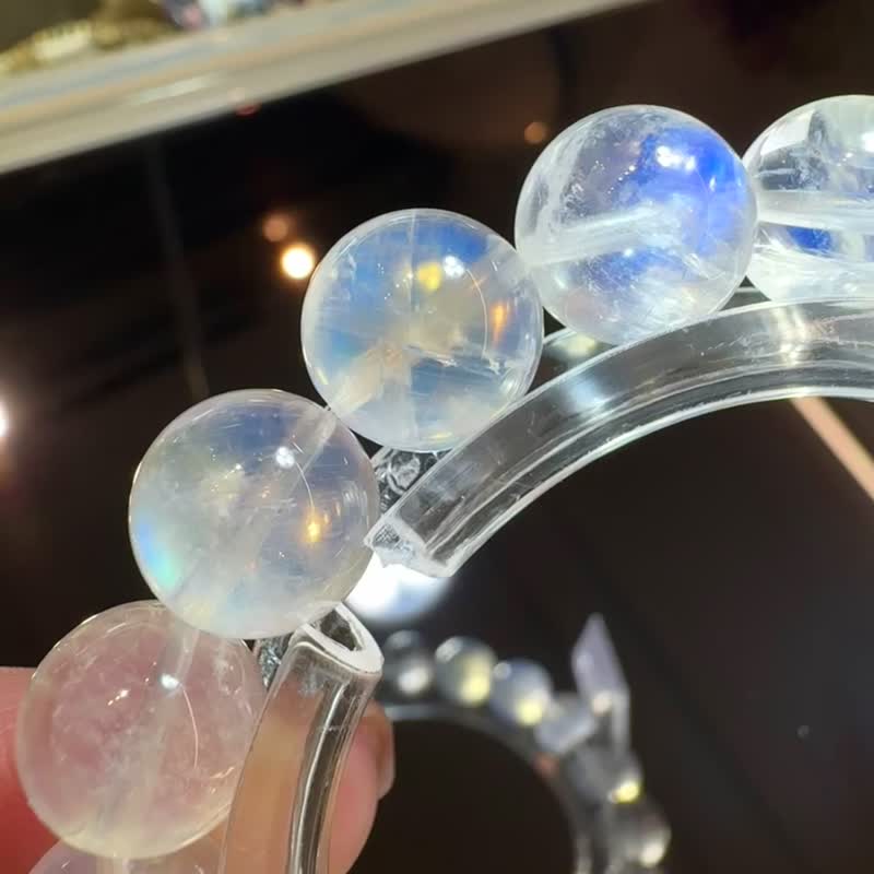 毕业印度玻璃体彩虹蓝月光10.5-10.8mm32.38g人缘桃花提升魅力 - 手链/手环 - 水晶 多色
