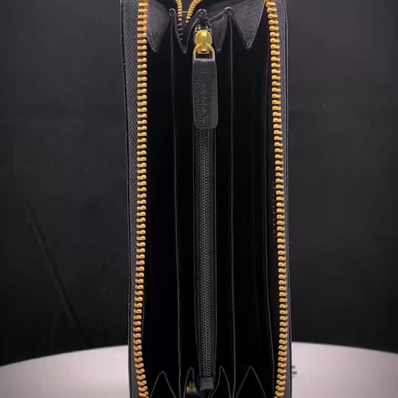 CROSS 限量1折 顶级小羊皮编织纹内4层长 全新专柜展示品 - 皮夹/钱包 - 真皮 黑色