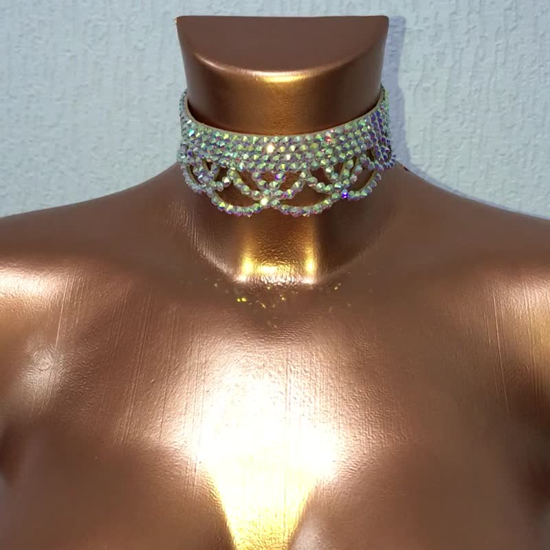 水钻项圈舞蹈饰品舞蹈项链舞厅项链 - 项链 - 玻璃 