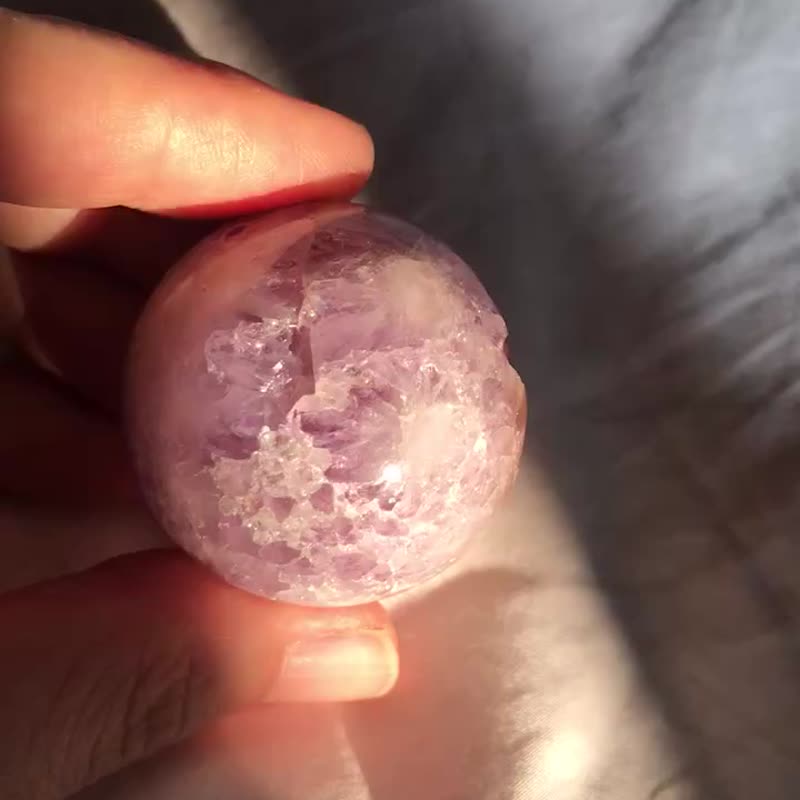 玛达加斯加 紫樱花玛瑙球 水晶 crystal 摆设 摆件 全爆满紫晶 - 摆饰 - 水晶 紫色