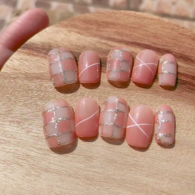 金格 格纹 手工美甲 手绘穿戴甲 Nail arts/Press on nails - 其他 - 其他材质 