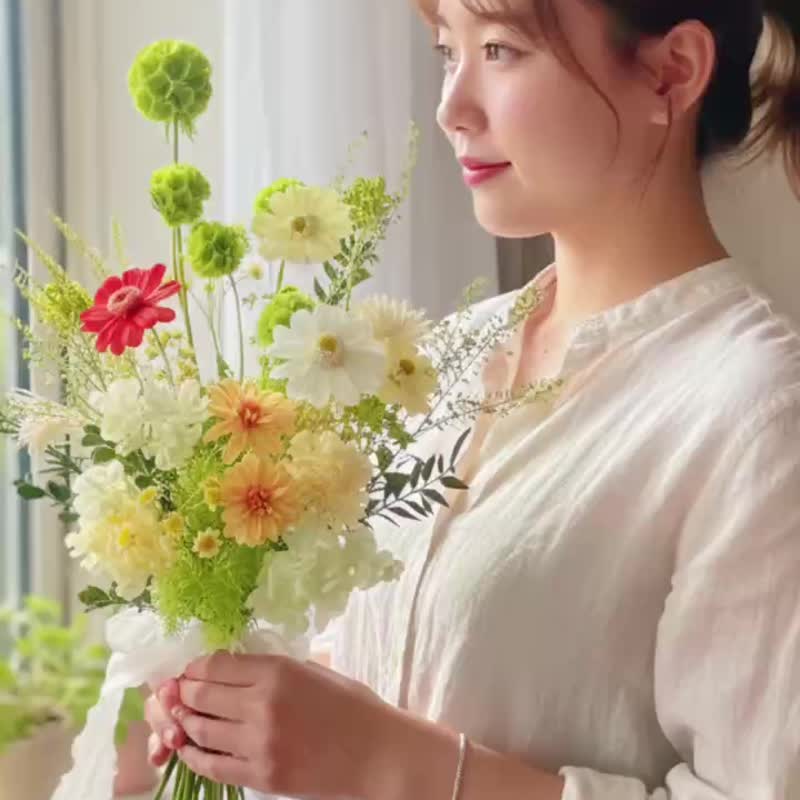 【花诉花艺】萌野清新永生花束/永生捧花/拍照捧花/登记花束 - 干燥花/捧花 - 植物．花 多色