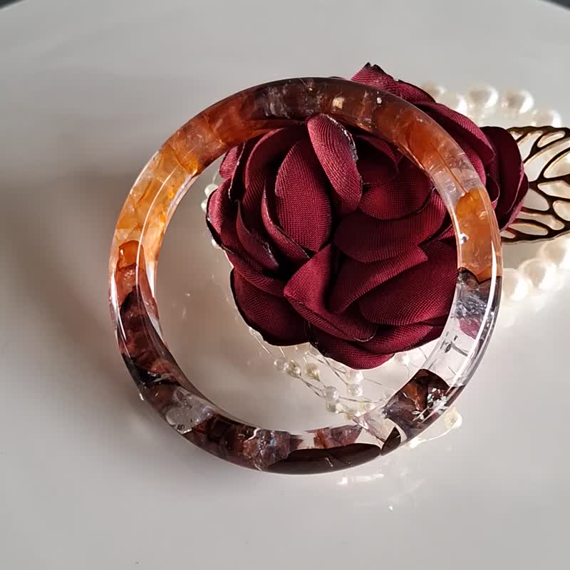 Miss feng天然石-红胶花手镯 - 手链/手环 - 玉石 