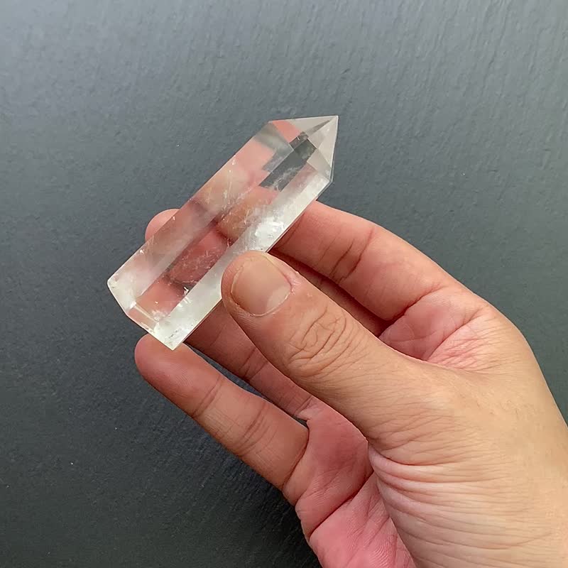 能量摆件-天使之翼 天然冰透蓝针白水晶能量柱 冥想 疗愈 - 摆饰 - 水晶 白色