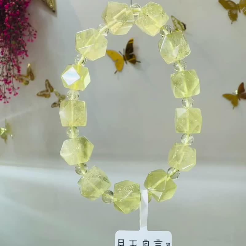 小精品天然黄金利比亚陨石八角菱切11mm34.94g财富引流事业招财 - 手链/手环 - 半宝石 黄色