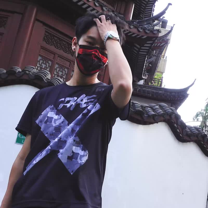 賽博格先生-TheX 機能短袖 - 男装上衣/T 恤 - 聚酯纤维 黑色