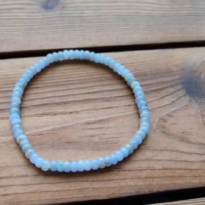 【亲翠】天然翡翠【B】冰紫飘花多彩极美4.4算盘珠手串手围14到15 - 手链/手环 - 玉石 多色