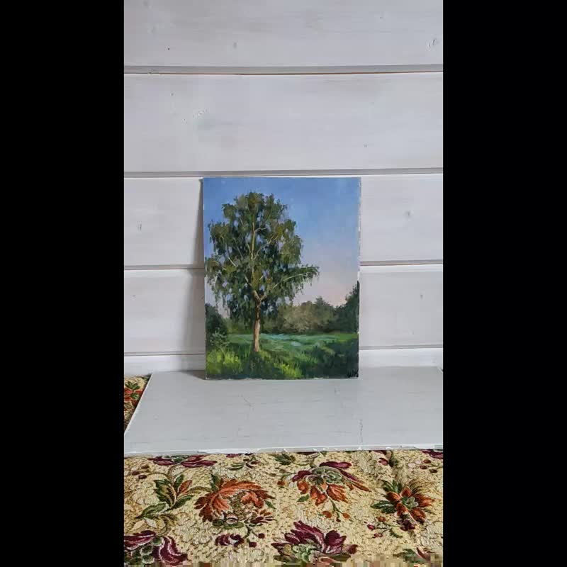 白桦树绘画原创艺术风景风景艺术品夏季艺术 - 海报/装饰画/版画 - 其他材质 多色