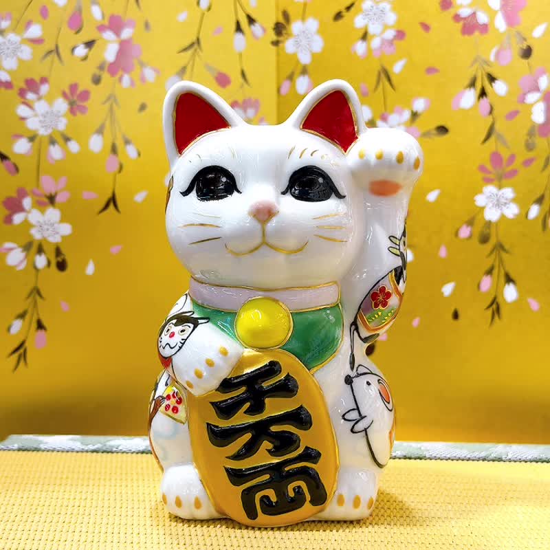 【干支聚福】日本清水烧招财猫 | 干支 - 十二生肖 - 摆饰 - 瓷 白色