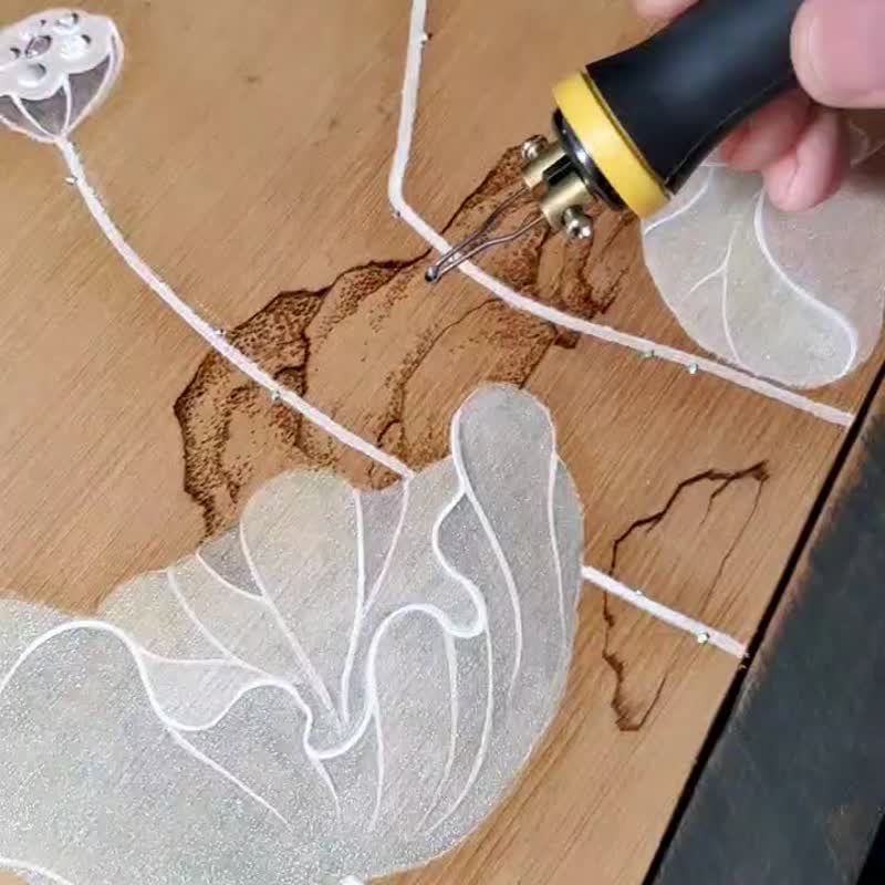 静观·浮生----手工烙画桧木桌屏 - 摆饰 - 木头 