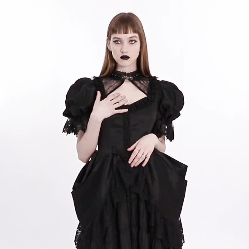 哥德女魔法师宫廷礼服连身裙 - 晚装/礼服 - 其他材质 黑色