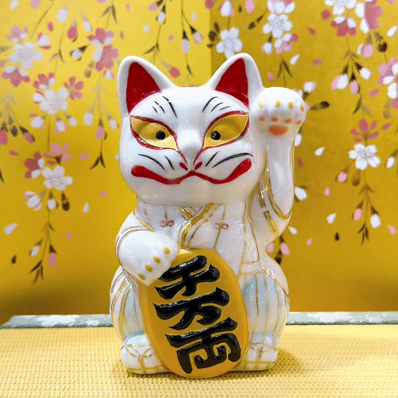 【狐缘万富】日本清水烧招财猫 | 白狐 - 摆饰 - 瓷 白色
