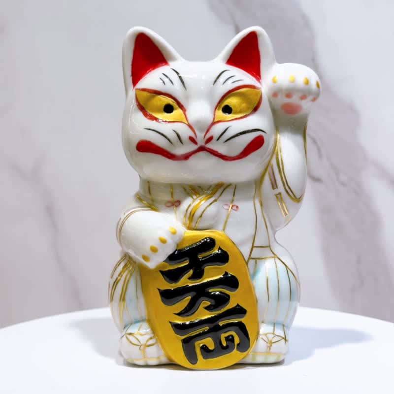 【狐缘万富】日本清水烧招财猫 | 白狐 - 摆饰 - 瓷 白色