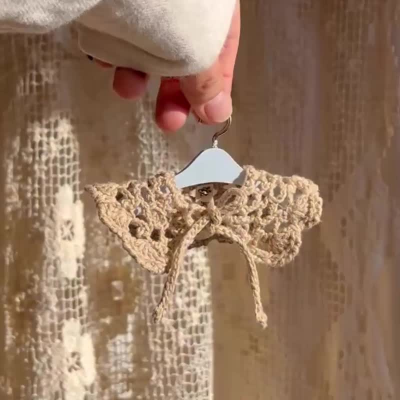 玩偶服饰 钩针蕾丝领巾 饼干米 beige - 玩具/玩偶 - 棉．麻 卡其色