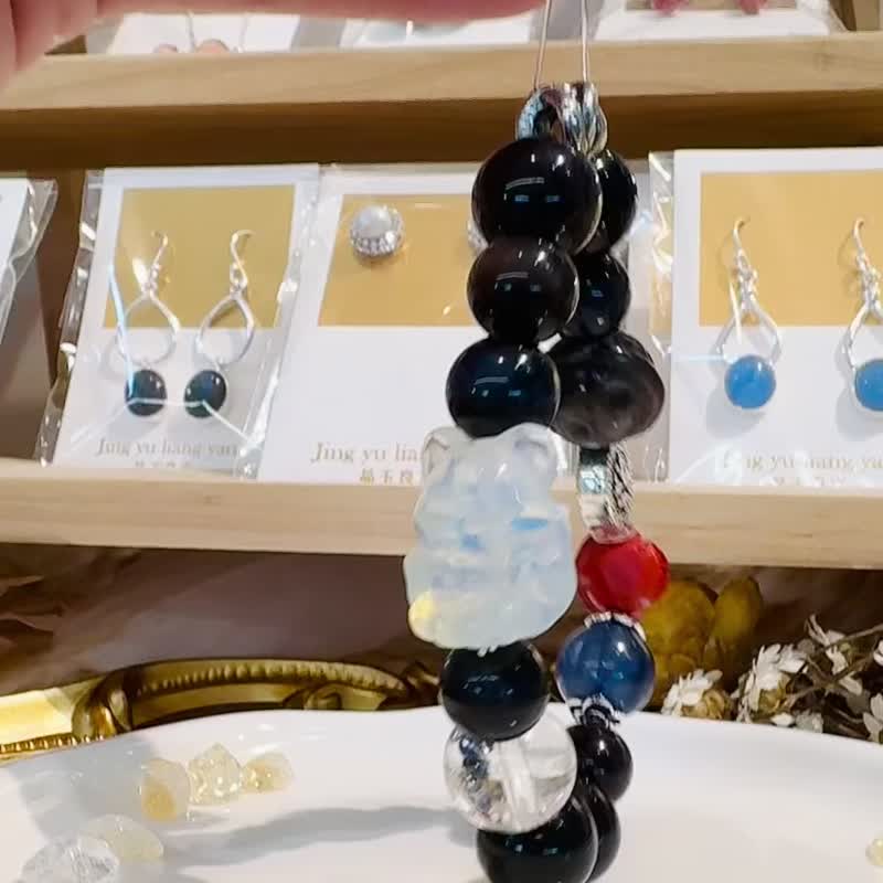 星球小王子与他的玫瑰花水晶设计款手水晶避邪防小人清理负面能量 - 手链/手环 - 水晶 黑色