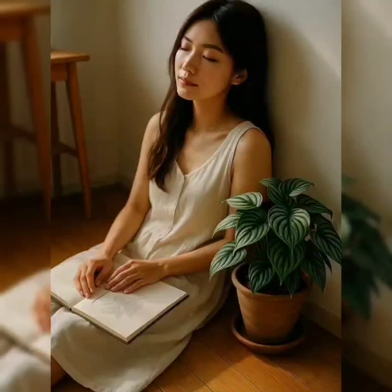 西瓜普洛蔓绿绒摩卡陶盆栽 开幕盆栽 桌上盆栽 送礼 - 植栽/盆栽 - 植物．花 绿色
