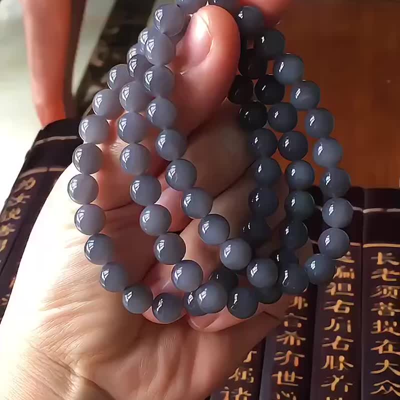 和田玉帝王紫料 8毫米手链 料子细腻上手效果高贵典雅 - 手链/手环 - 水晶 