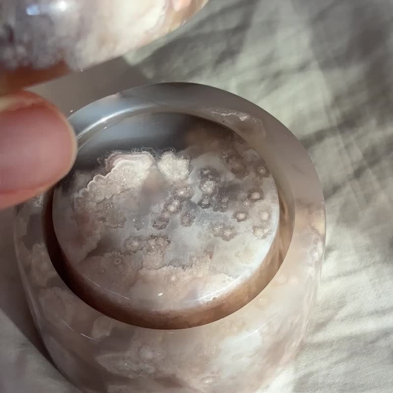 樱花玛瑙手镯 子母套镯 紫灰冰 型立体花 水中花 爆米花 牛血红 - 手链/手环 - 水晶 多色