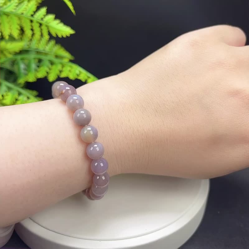 精品天然珊瑚玉手串玉化紫色菊花石手链秀气叠戴单圈女手饰8.5mm - 手链/手环 - 半宝石 