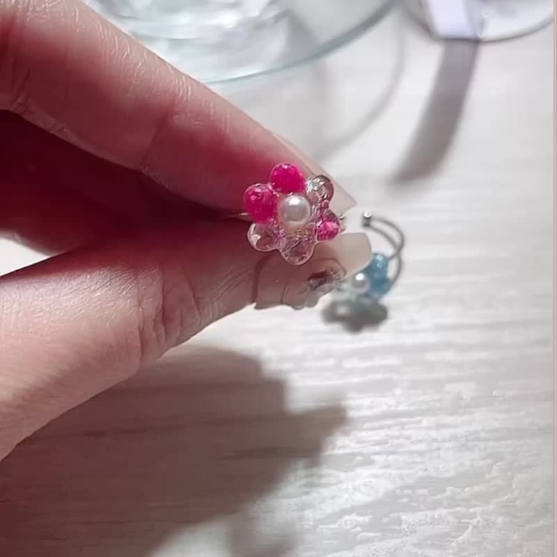 迷你指尖小花.戒指 elf.dreams 魔法手作饰品店 日本干燥花饰品 - 戒指 - 植物．花 