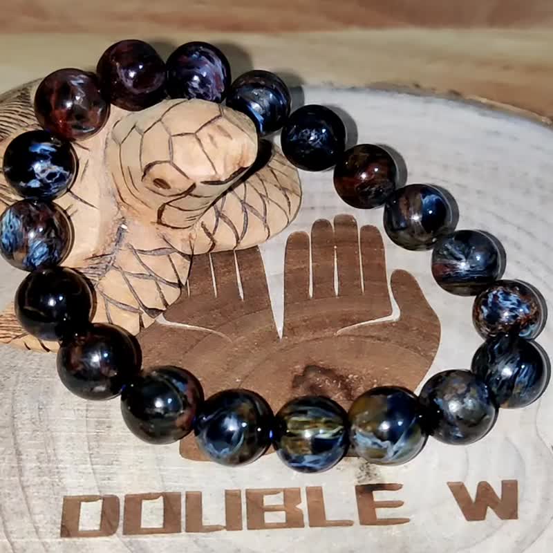 【订制品】彼得石 彼德石 手串 天然水晶 8-14mm - 手链/手环 - 水晶 蓝色