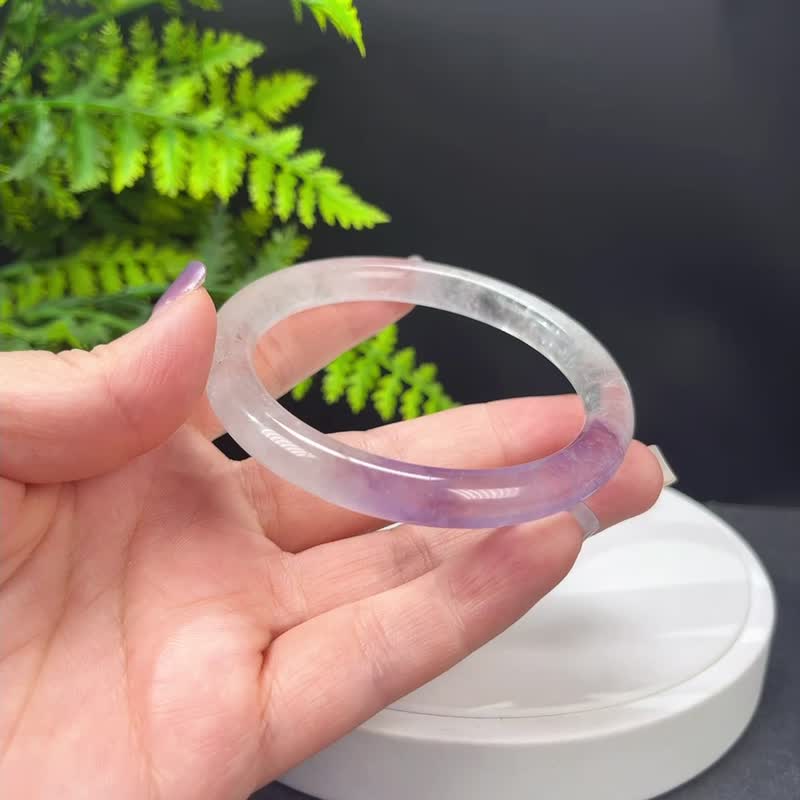 超七紫水晶手镯 60MM 冰透星光彩虹闪片 飘紫超级能量七水晶 魅力 - 手链/手环 - 水晶 