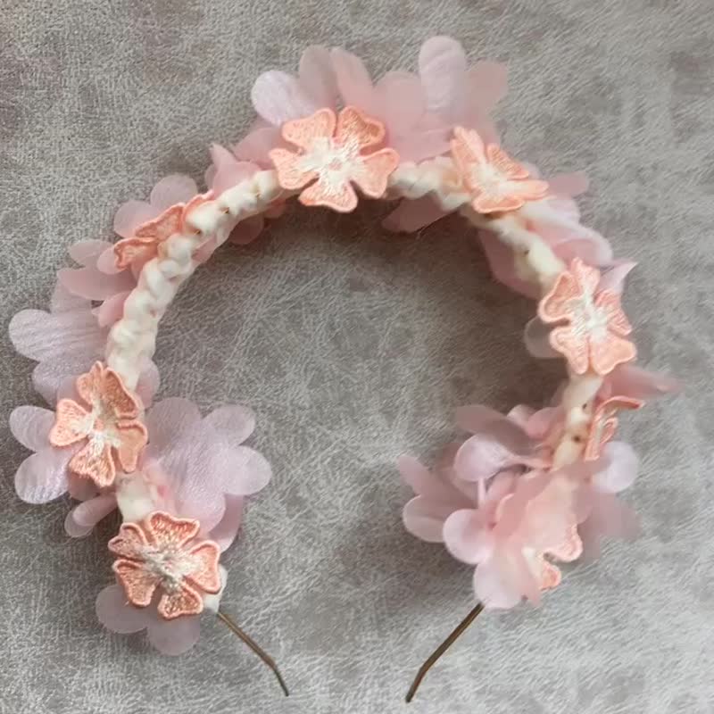 粉色系 立体 花型  头箍【哑光 磨毛 编织】 - 发饰 - 其他人造纤维 粉红色