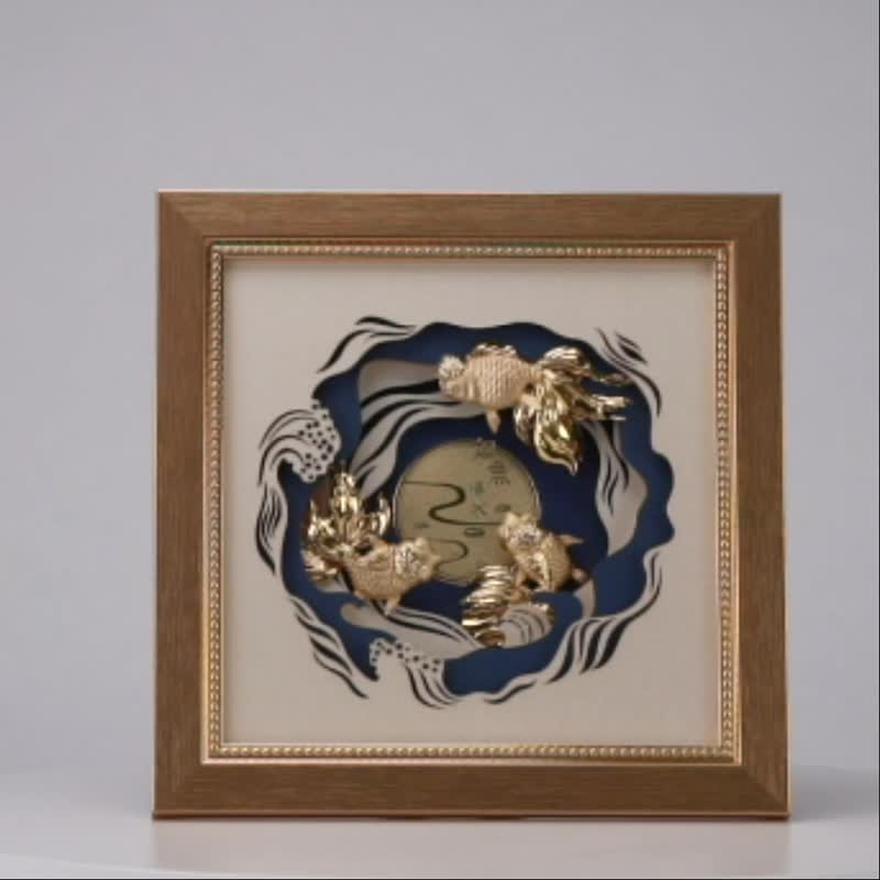 如鱼得水金箔画 | 升迁贺礼首选 高品味祝福艺术摆饰 - 海报/装饰画/版画 - 24k 金 金色