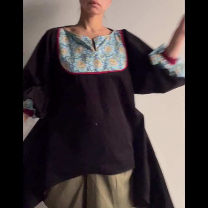 宽松设计可爱成熟柔软灯芯绒束腰连身裙，2色，可改长款 - 洋装/连衣裙 - 棉．麻 黑色