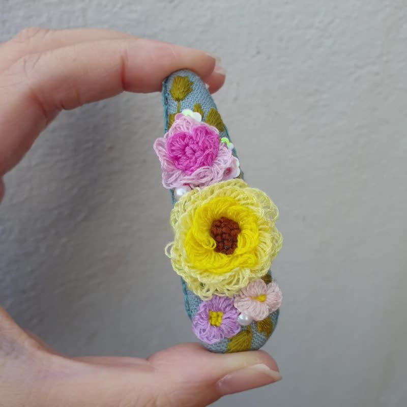 单件贩售 发夹, 发饰, 儿童发夹, 送礼给小孩, 花朵发夹 - 发饰 - 亚麻 多色