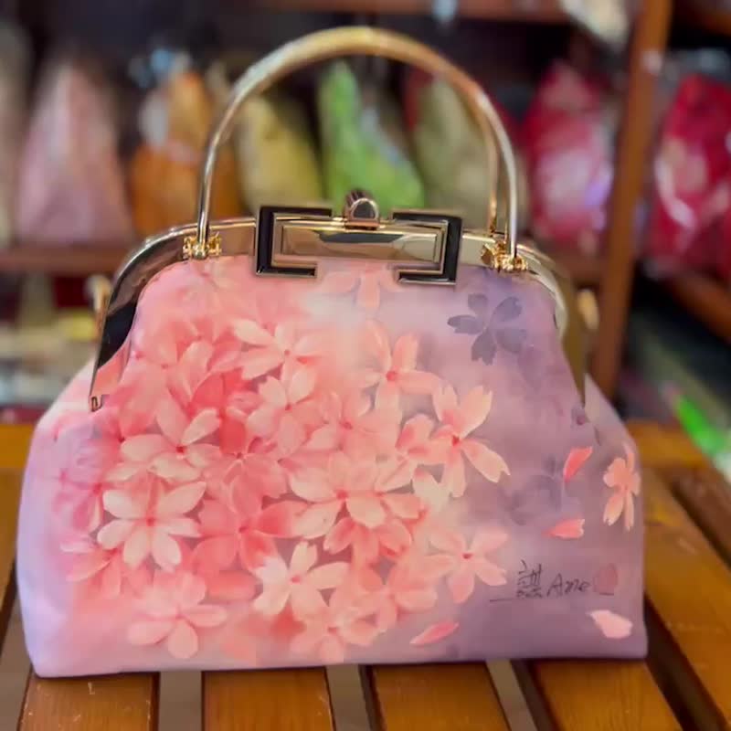 手绘精品包樱花之恋 - 侧背包/斜挎包 - 丝．绢 多色