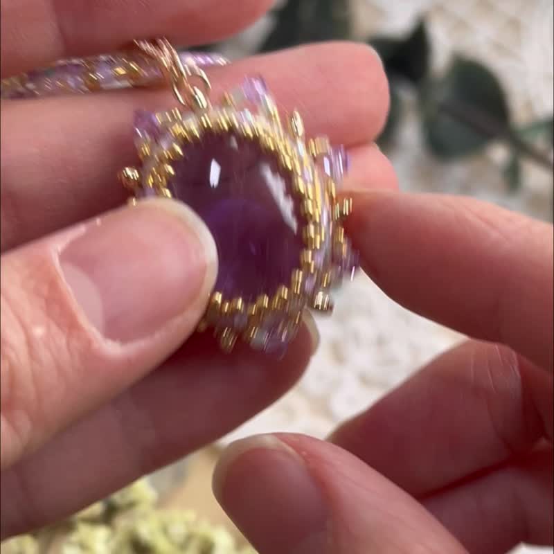 紫水晶 高贵优雅 闪耀 公主风 串珠颈链 - 项链 - 水晶 紫色
