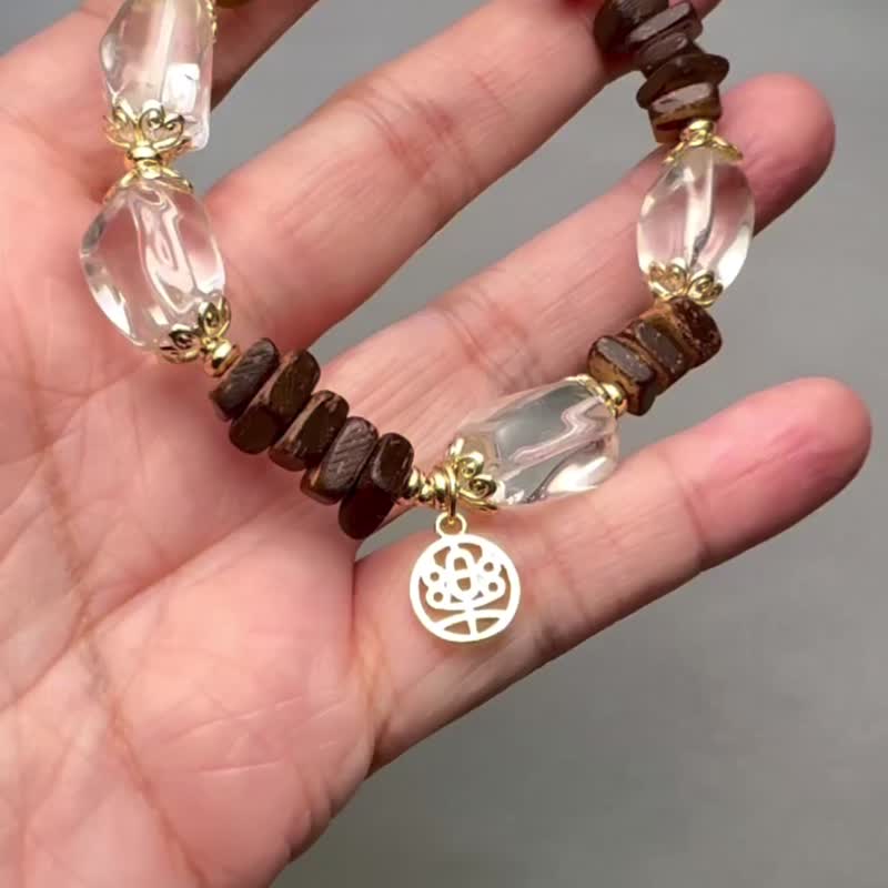 把心定下来。钱才会留下来 - 白水晶金发晶手串 - 手链/手环 - 水晶 