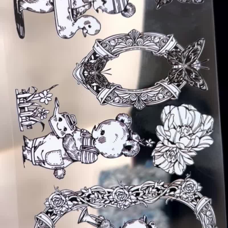 复古小熊 Vintage Bear - 纸胶带 - 塑料 多色