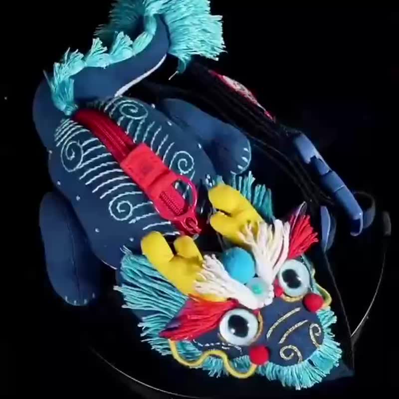 手工刺绣diy材料包自绣口金包礼物趣味布艺斜跨包胸包龙 - 侧背包/斜挎包 - 棉 