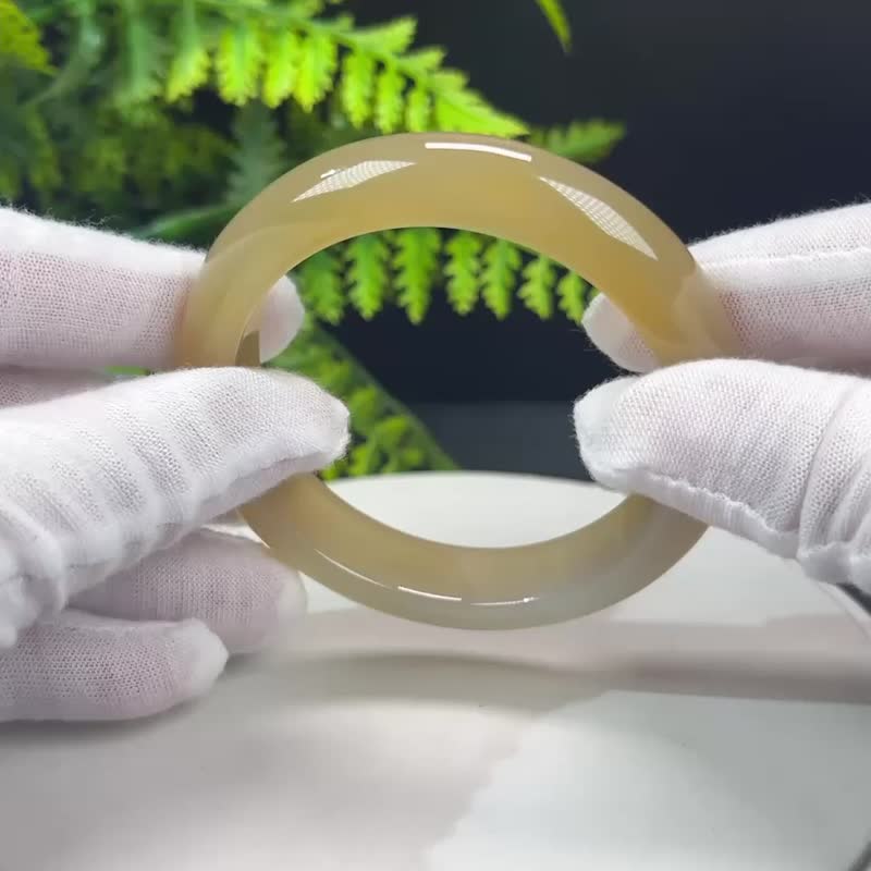 精品 香槟金玛瑙手镯 58MM 冰润起刚玉髓手环 内在平衡 灵性启迪 - 手链/手环 - 半宝石 