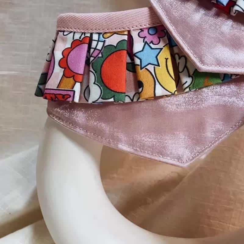 发裁手作。Facai Handmade 宠物领巾 毛孩玛格领_居帝元素图案 - 衣/帽 - 棉．麻 粉红色