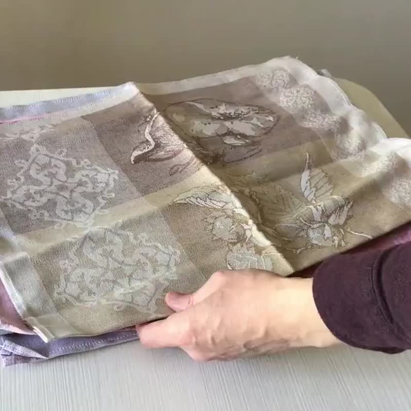 提花毛巾套装 4 季亚麻茶巾 27 x 19 英寸 70 x 49 厘米 - 餐垫/桌巾 - 亚麻 多色