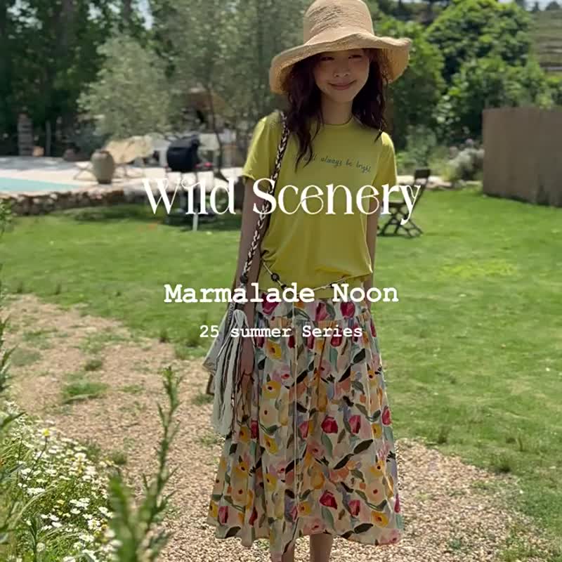 2顔色 繽紛詩行 法式字母印花休閒圓領T恤 彩色短袖上衣 - 女装 T 恤 - 棉．麻 蓝色