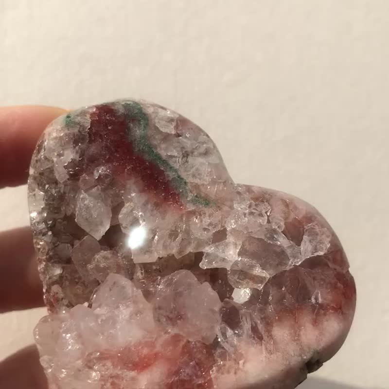 巴西 Pink Amethyst 紫粉晶心心 水晶  开口笑 盆景 crystal 摆设 - 摆饰 - 水晶 粉红色